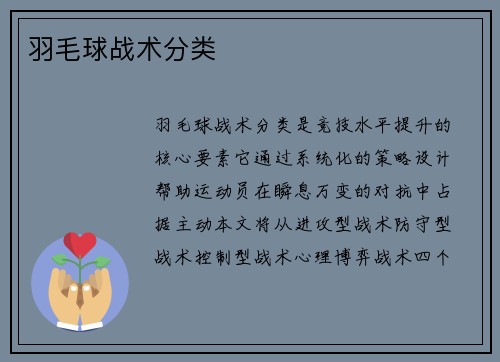 羽毛球战术分类